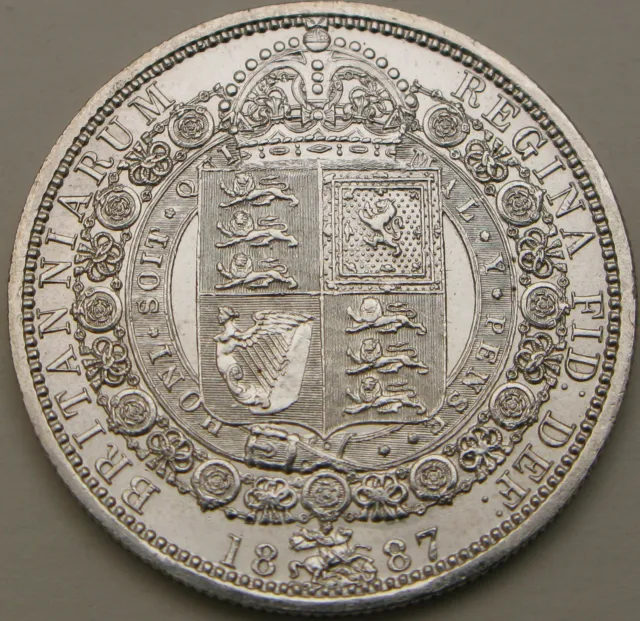 GREAT BRITAIN 1/2 Crown 1887 - Silver .925 - aUNC - 3398 ¤