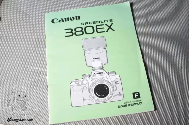 Canon Speedlite 380Ex Mode D'emploi Notice Manual Fr