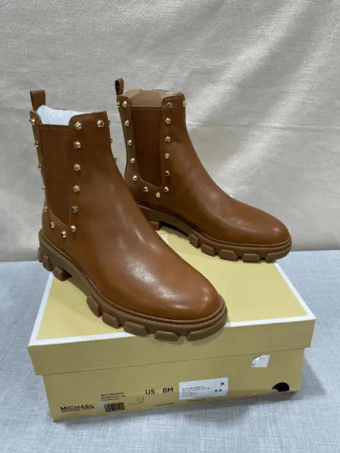 MICHAEL Michael Kors Women's Ridley Astor Stud Leather Boot - Luggage 8M