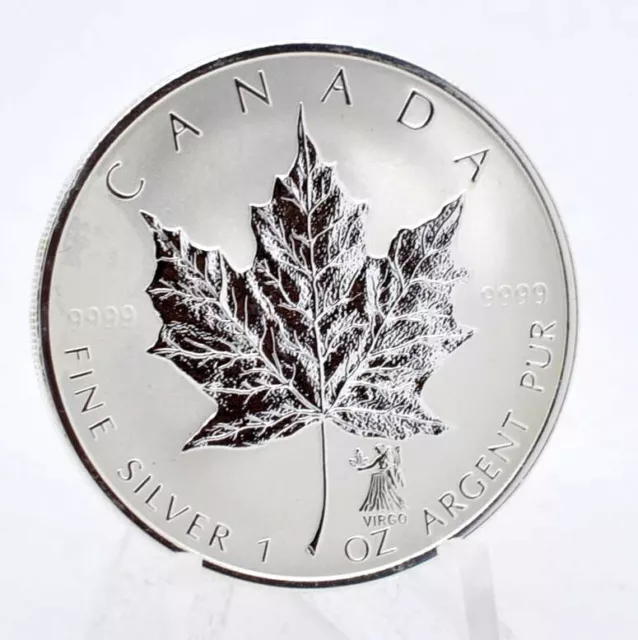 1 Oz Silber Maple Leaf 2004 Privy Mark Sternzeichen Virgo Jungfrau Lagerräumung