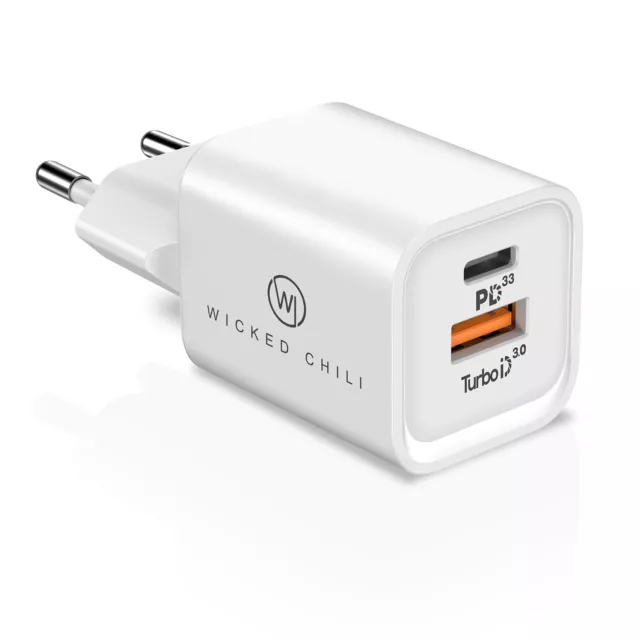 33W Dual USB Netzteil USB-C PD PPS QC4+ iPhone 14 Handy Universal GaN Ladegerät