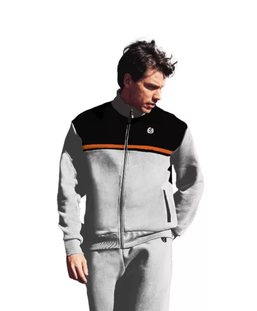 Tuta felpata NOTTINGHAM caldo UOMO manica lunga INVERNALE premium full zip