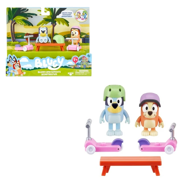 KIDS BLUEY SCOOTER Fun Character Set Action Figure Toy Set 31.92