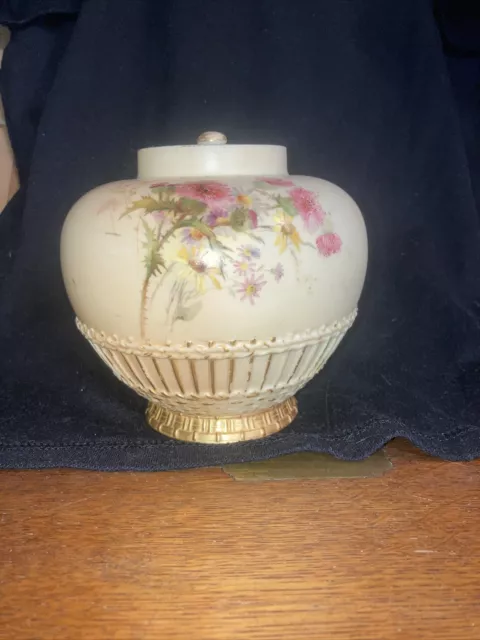 Royal Worcester Blush Ivory  Lidded Vase 2