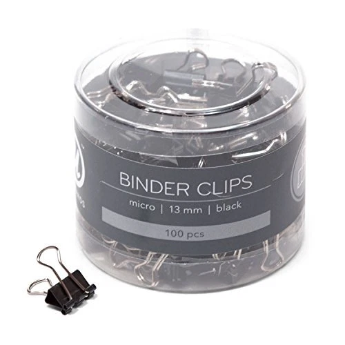 Binder Clips, Micro 1/2-Inch Width, 1/5-Inch Paper Holding Capacity, Black