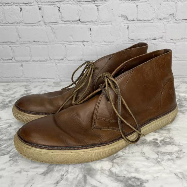 Frye Essex Chukka Brown Leather Boots Shoes Mens