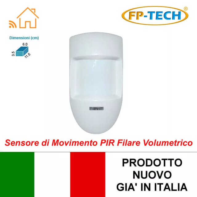 Sensore Di Movimento Interno Pir Volumetrico Filare Allarme Antifurto Tamper Pet