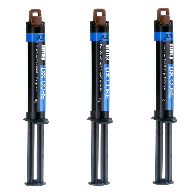 3 PCS Dentex Dental DX.CORE Dual Cure Composite Resin Core Build Up A3