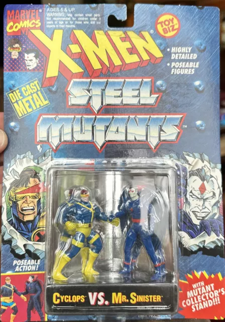 X-Men Steel Mutants Cyclops VS. Mr. Sinister 1994 NIP Die Cast Metal Poseable
