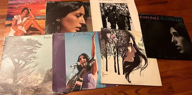 Lot of 7 Vintage Joan Baez LP's Baptism Come in From the Shadows In Coneert FOLK