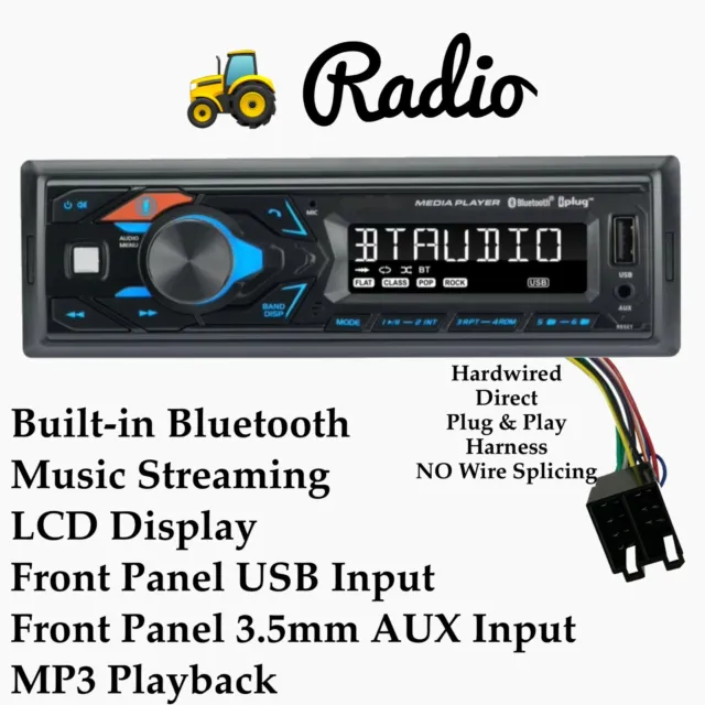Direct Plug & Play Tractor Radio MacDon Mac Don Bluetooth, AM, FM, USB, AUX