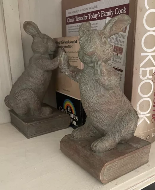 2 VINTAGE Bunny Rabbit Bookend Set Nursery Decor Expo Book Ends Pair CHRISDON 3