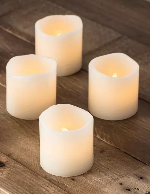 Conjunto De 4 LED Cera Real Velas Parpadeante de Pilas sin Llama Velas