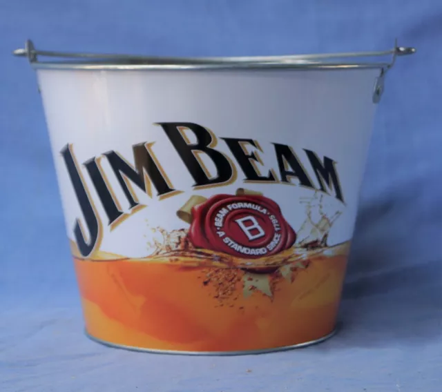Jim Beam "The Bourbon" Metal Ice Bucket With Handle