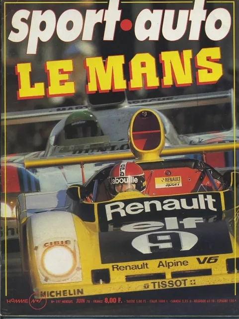 SPORT AUTO n°197 06/1978 24h du MANS GP MONACO LAMBORGHINI URRACO encart