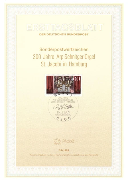 Bund ETB Nr. 32/1989 - 300 Jahre Arp-Schnitger-Orgel in Hbg.