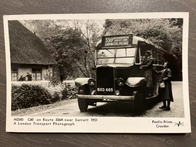 Vintage Bus Pictured Near Sarratt Picture Postcard. Pamlin Print. 1951.