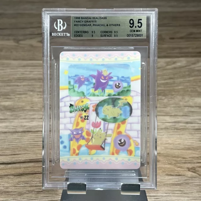 Pokemon Pikachu Gastly Haunter Gengar #22 Sealdass Fancy Graffiti PSA 10 BGS 9.5