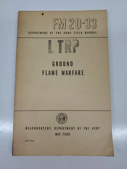 FM 20-33 Ground FLAME OPERATIONS 1960 MANUAL VIETNAM
