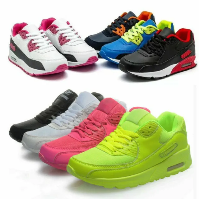 Kids Boys Girls Trainers Running Sneakers Air Cushion Lace Up School Shoes Size
