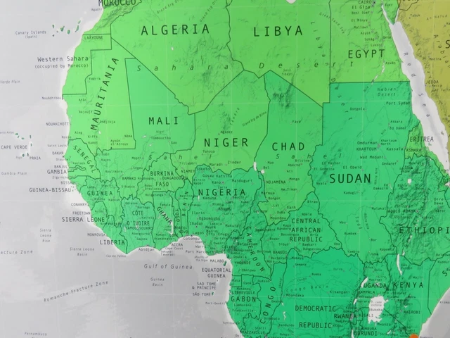 Huge World Wall Map Laminated Length 1000mm x 1940mm Width The Future Mapping Co 2