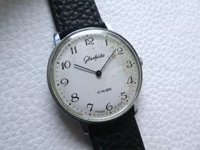 Elegant Very rare Vintage German GLASHUTTE Men's dress watch from 1989's year!