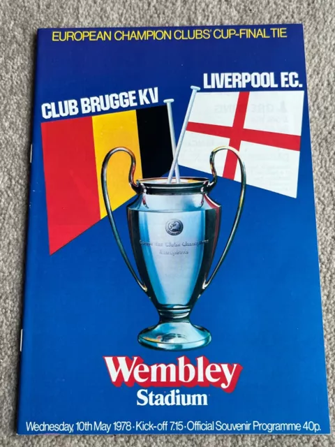 1978 European Cup Final Programme, Club Brugge KV v Liverpool FC at Wembley
