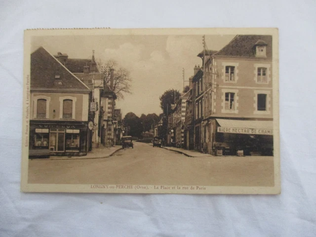 Cpa Orne 61 Longny Au Perche La Place Et La Rue De Paris