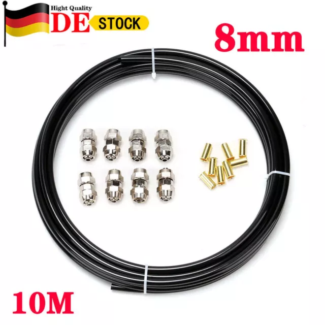 8MM 10Meter Kraftstoffleitung Stahl Polyamidrohr Benzinleitung Reparatur Set