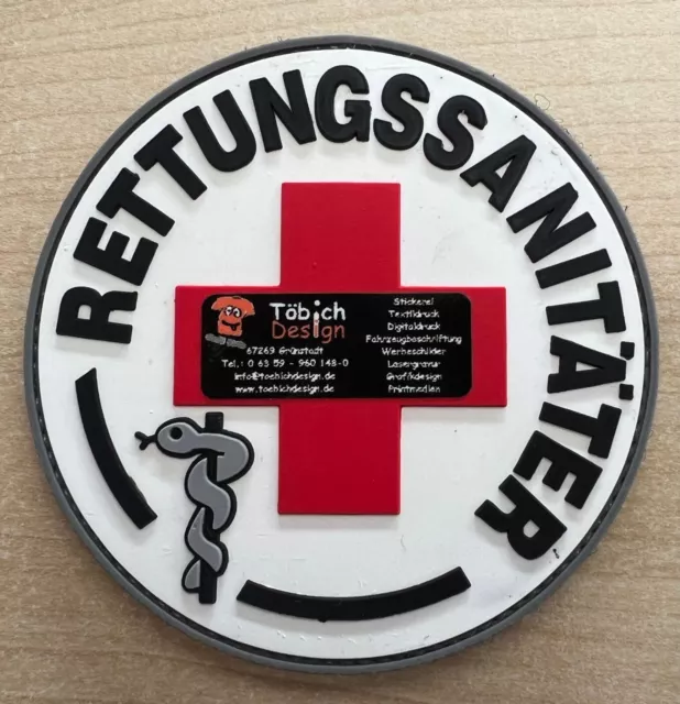 Gummi Rubber 3D Emblem Patch Rettungssanitäter RS DRK Fachkraftabzeichen RD