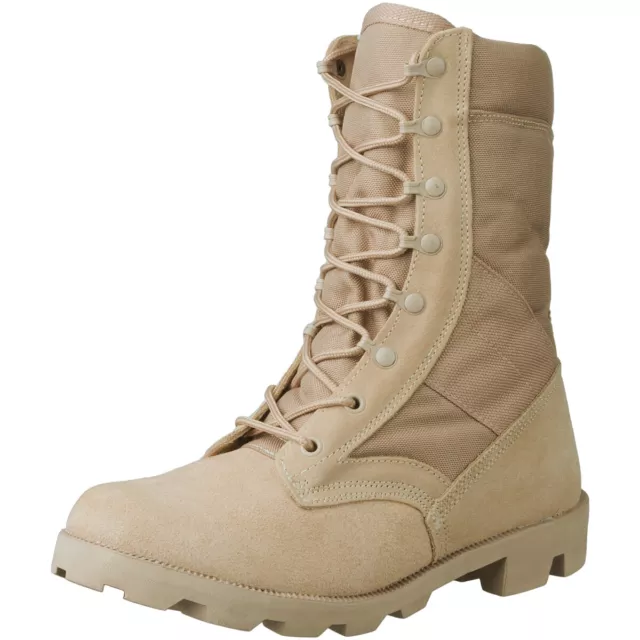 Mil-Tec US Army Desert Combat Jungle Patrol Mens Boots Tan Suede Leather Khaki