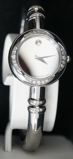 Ladies MOVADO 84 E4 1847-A674.L Bareleto Diamond Bezel Ladies Quartz Watch B1254