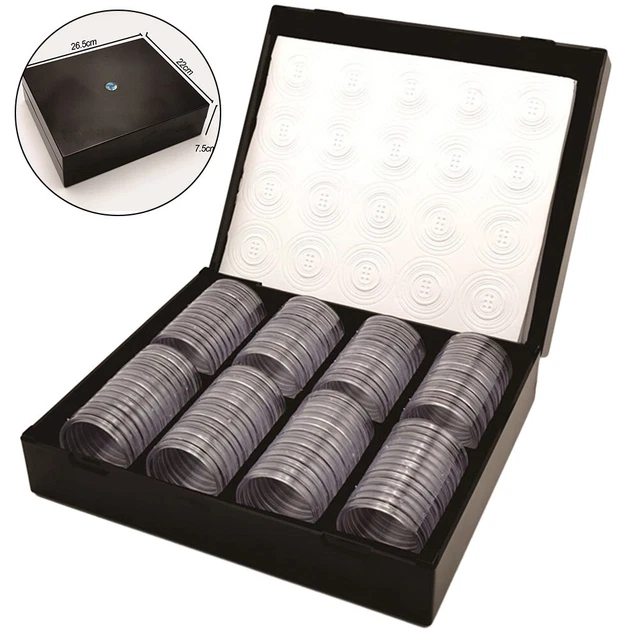 Boîte De Rangement Pour Pièces De Monnaie – Coque Protectrice Transparente En Plastique Épais – Lot De 10 à 100