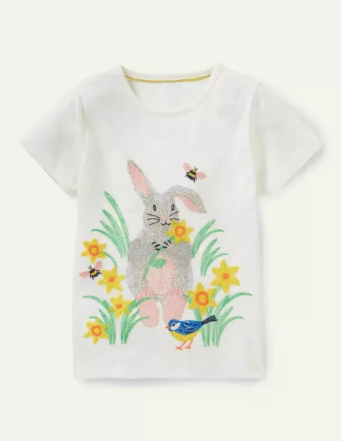 Mini Boden COTTON APPLIQUE SPRING EASTER BUNNY Top Ivory BRAND NEW