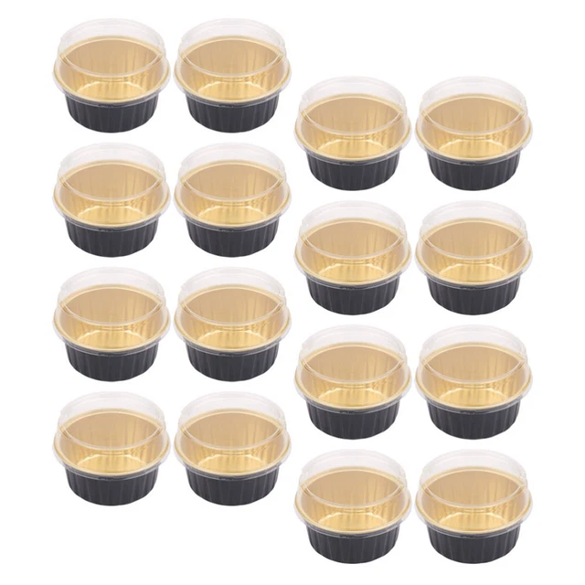 30 piezas Moldes de pastel de lámina recipiente para pastel de luna pastel taza pudín