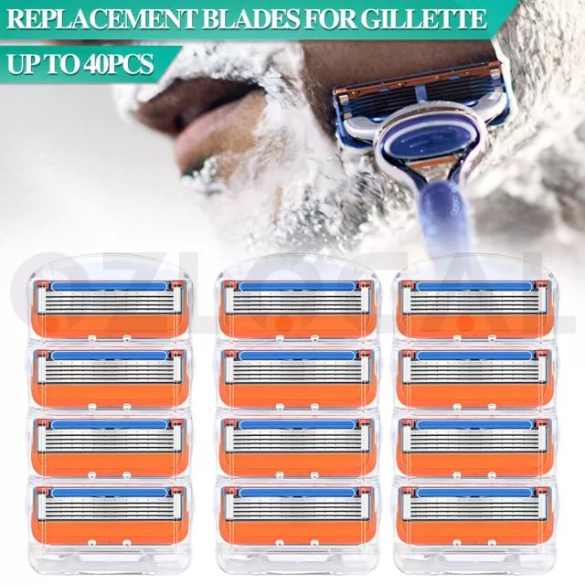 Up to 40x Replacement Blades For Gillette Fusion Razor Shaver Trimmer Shaving