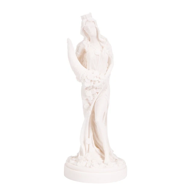 Déesse de la richesse Tyche Lady Luck Fortuna Statue Sculpture en albâtre...