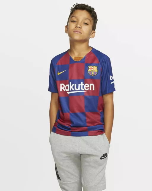 NIKE FC BARCELONA Kids 2019/20 STADIUM HOME FOOTBALL SHIRT (AJ5801-457 ...