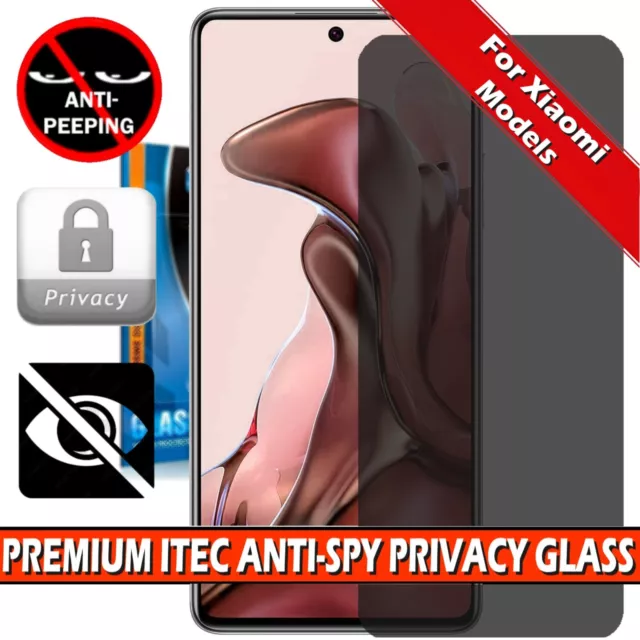 Privacy AntiSpy Tempered Glass Screen Protector For Xiaomi Redmi Poco Mi 9 10 11