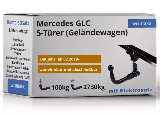 AutoHak Anhängerkupplung abnehmbar für Mercedes-Benz GLC 19-22 13pol E-Satz X253