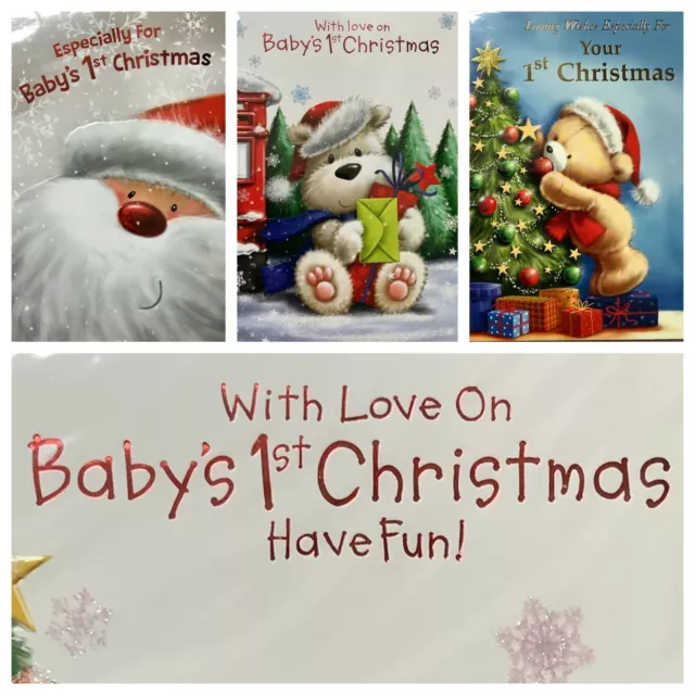 BABY'S 1ST CHRISTMAS CARD 7.5"X5.5"    BABYS FIRST CHRISTMAS see xmas offer