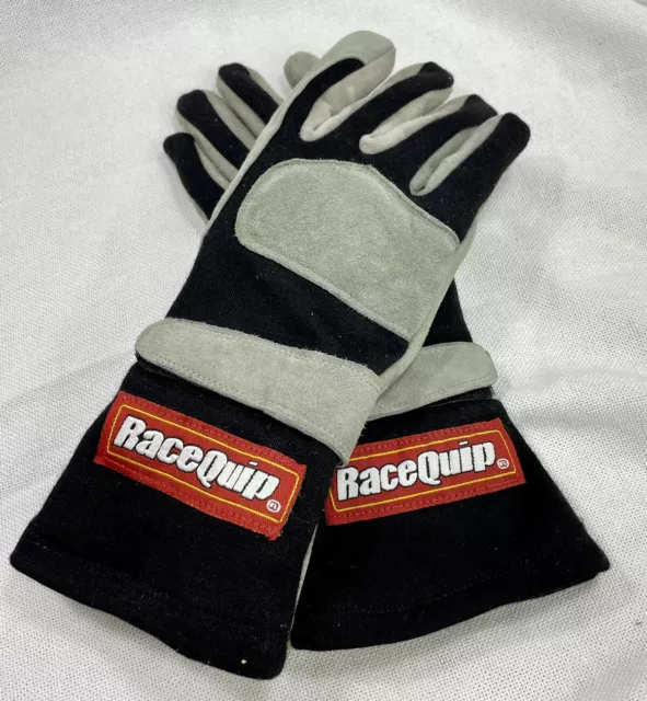 RaceQuip Size Small 8 Single Layer Racing Driving Gloves Black SFI 3.3/1 Nomex