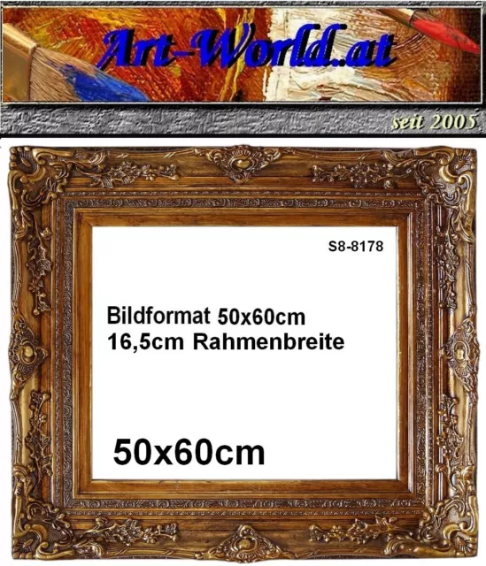 Barockrahmen Prunkrahmen Bilderrahmen Holzrahmen Galerierahmen 50x60cm -S8-8178