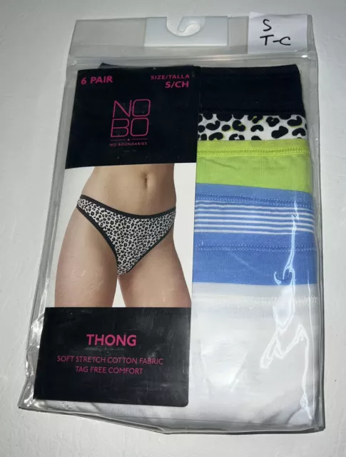 NOBO NO BOUNDARIES Thong Panties Underwear Womens Junior Size S 6 Pair Pack  C $14.99 - PicClick