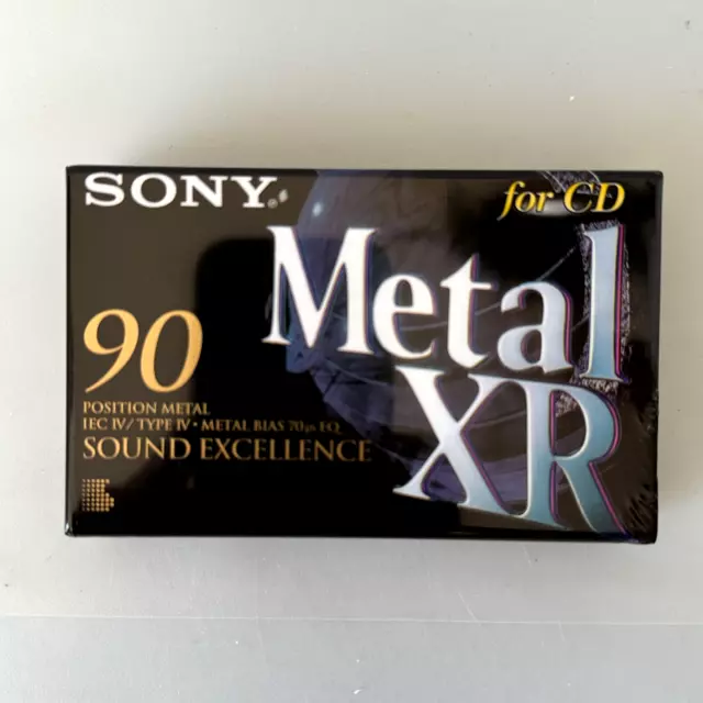 SONY Metal-XR 90 Min Type IV 4 Position Metal Blank Audio Cassette Tape 1995 NEW