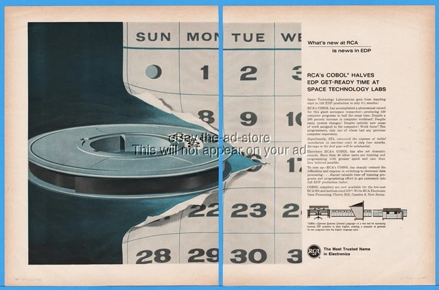 1962 RCA Electronic Data Processing Cherry Hill NJ COBOL Computer Program Ad