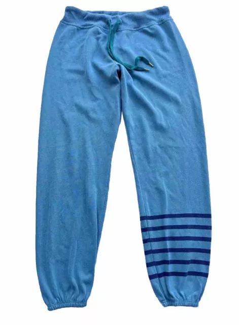 Sundry Womens Jogger Sweatpants size1 S French Terry Striped Lounge Pants Teal