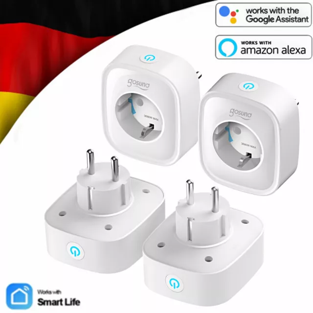 Gosund Smart WLAN Steckdose mit Strommessung Stromzähler Alexa Google Timer DE