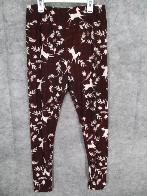 LULAROE GREEN WHITE Christmas Ornament Leggings TC Tall Curvy