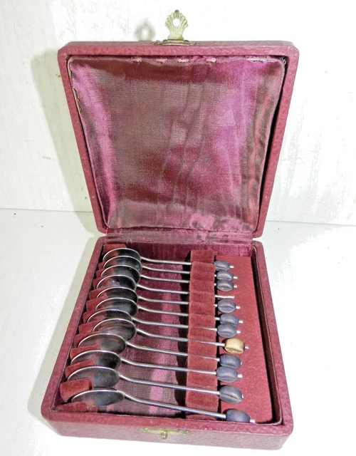 Lot De 6 Cuillères à Moka Francia – Métal Argenté – Décor Végétal – Fabrication France
